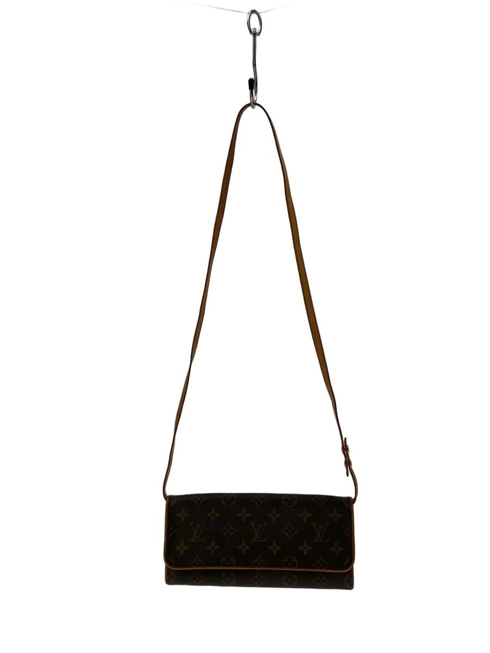 LOUIS VUITTON Pochette Twin Monogram Canvas Brown